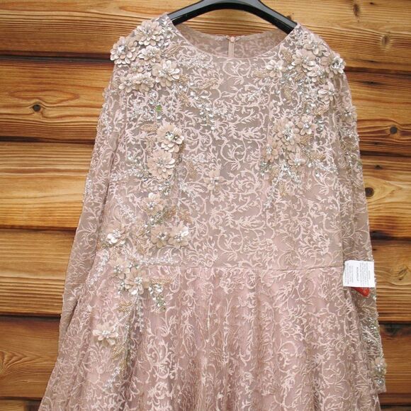 Mac Duggal 11121 Womens Pink EMBELLISHED ILLUSION LONG SLEEVE A LINE GOWN - Picture 8 of 15